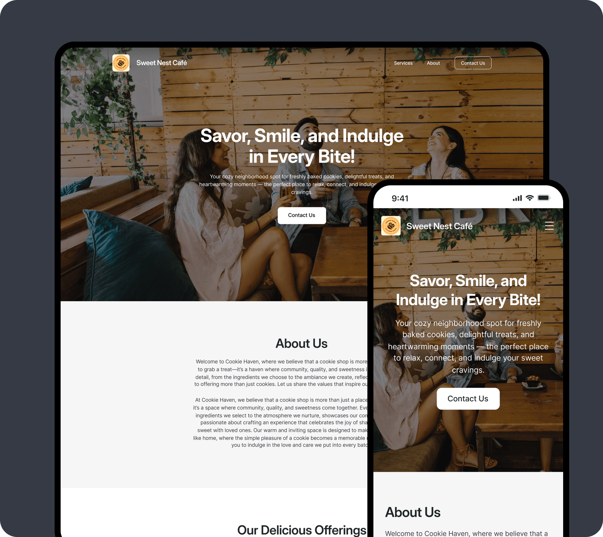 website builder mockup